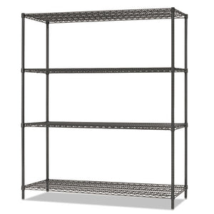 All-purpose Wire Shelving Starter Kit, 4-shelf, 60 X 18 X 72, Black Anthracite Plus