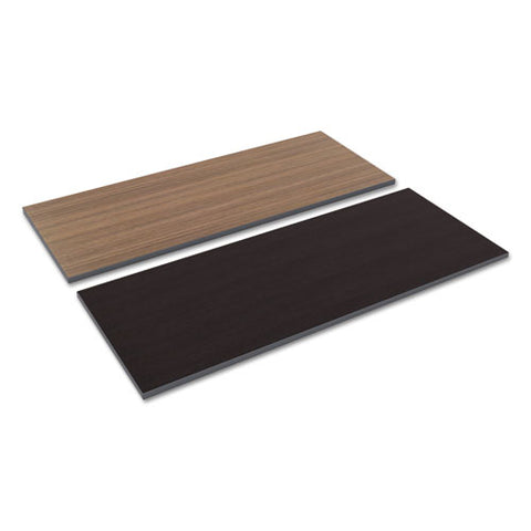 Image of Reversible Laminate Table Top, Rectangular, 59 3/8w X 23 5/8d, Espresso/walnut