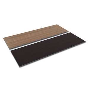 Reversible Laminate Table Top, Rectangular, 71 1/2w X 23 5/8d, Espresso/walnut