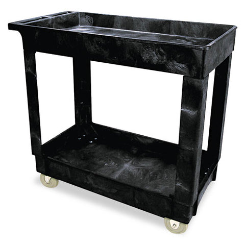 Image of Service/utility Cart, Two-shelf, 34.13w X 17.38d X 32.38h, Black