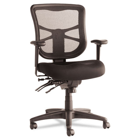 Image of Alera Elusion Series Mesh Mid-back Multifunction Chair, Supports Up To 275 Lbs, Black Seat/black Back, Black Base