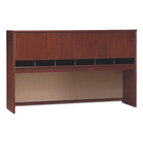 Image of Series C Collection 4 Door 72w Hutch, Box 1 Of 2, 71.13w X 15.38d X 43.13h, Hansen Cherry/graphite Gray