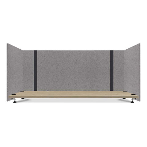 Image of Adjustable Desk Screen With Returns, 48 To 78 X 29 X 26.5, Polyester, Gray