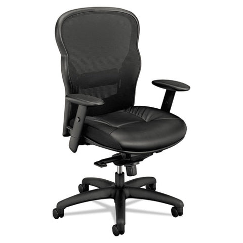 Image of Wave Mesh High-back Task Chair, Supports Up To 250 Lbs., Black Seat/black Back, Black Base