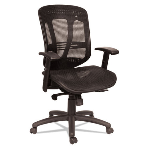 Image of Alera Eon Series Multifunction Mid-back Suspension Mesh Chair, Supports Up To 275 Lbs, Black Seat/black Back, Black Base