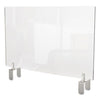 Clear Partition Extender With Attached Clamp, 36 X 3.88 X 18, Thermoplastic Sheeting