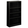 Metal Bookcase, Four-shelf, 34-1/2w X 12-5/8d X 59h, Black