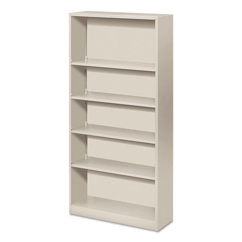 Image of Metal Bookcase, Five-shelf, 34-1/2w X 12-5/8d X 71h, Light Gray