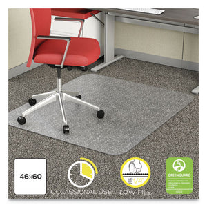 Economat Occasional Use Chair Mat, Low Pile Carpet, Roll, 46 X 60, Rectangle, Clear