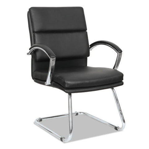 Image of Alera Neratoli Slim Profile Guest Chair, 23.81'' X 27.16'' X 36.61'', Black Seat/black Back, Chrome Base