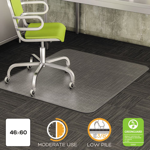 Image of Duramat Moderate Use Chair Mat, Low Pile Carpet, Flat, 46 X 60, Rectangle, Clear