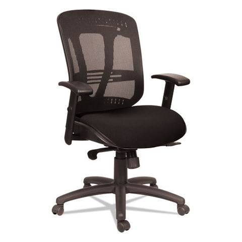 Image of Alera Eon Series Multifunction Mid-back Cushioned Mesh Chair, Supports Up To 275 Lbs, Black Seat/black Back, Black Base