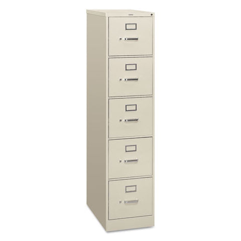 Image of 310 Series Five-drawer Full-suspension File, Letter, 15w X 26.5d X 60h, Light Gray