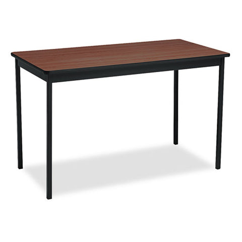 Image of Utility Table, Rectangular, 48w X 24d X 30h, Walnut/black