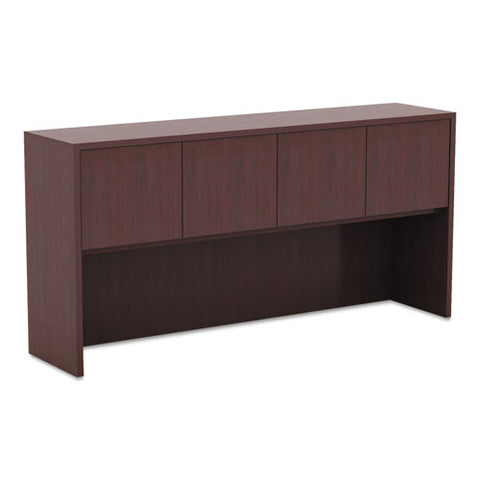 Image of Alera Valencia Series Hutch With Doors, 64.75w X 15d X 35.38h, Mahogany