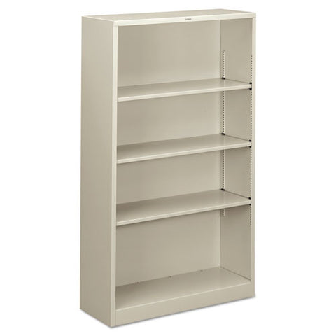 Image of Metal Bookcase, Four-shelf, 34-1/2w X 12-5/8d X 59h, Light Gray