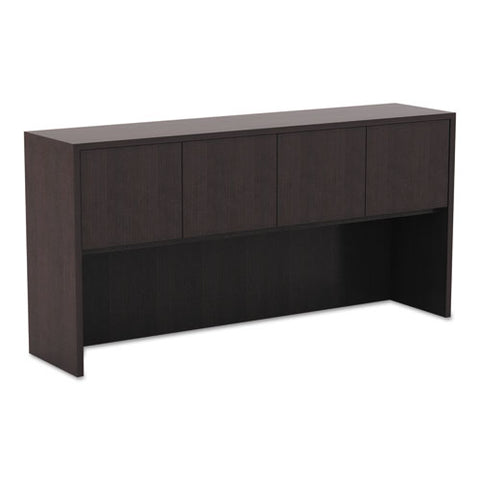 Image of Alera Valencia Series Hutch With Doors, 64.75w X 15d X 35.38h, Espresso