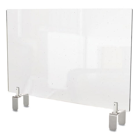 Image of Clear Partition Extender With Attached Clamp, 29 X 3.88 X 18, Thermoplastic Sheeting