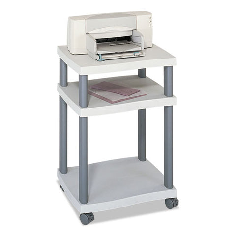 Image of Wave Design Printer Stand, Three-shelf, 20w X 17.5d X 29.25h, Charcoal Gray