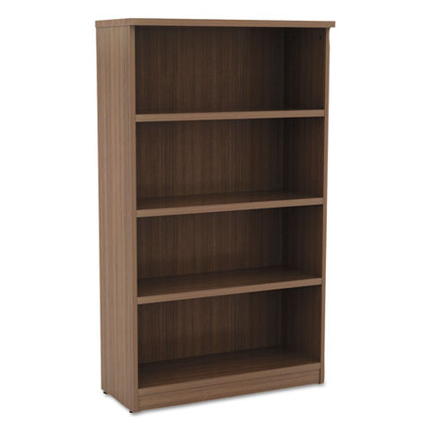 Image of Alera Valencia Series Bookcase, Four-shelf, 31 3/4w X 14d X 54 7/8h, Modern Walnut