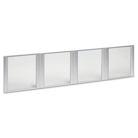 Image of Glass Door Set With Silver Frame For 72" Wide Hutch, 17w X 16h, Clear, 4 Doors/set