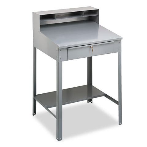 Image of Open Steel Shop Desk, 34.5w X 29d X 53.75h, Medium Gray