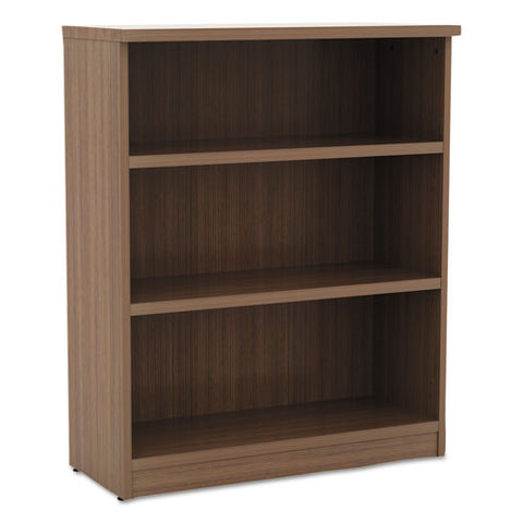 Image of Alera Valencia Series Bookcase, Three-shelf, 31 3/4w X 14d X 39 3/8h, Mod Walnut