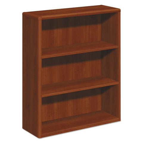 Image of 10700 Series Wood Bookcase, Three Shelf, 36w X 13 1/8d X 43 3/8h, Cognac