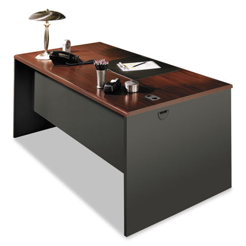 Image of 38000 Series Desk Shell, 60w X 30d X 29.5h, Mahogany/charcoal