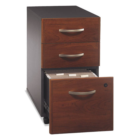 Image of Series C Collection 3 Drawer Mobile Pedestal (assembled), 15.75w X 20.25d X 27.88h, Hansen Cherry