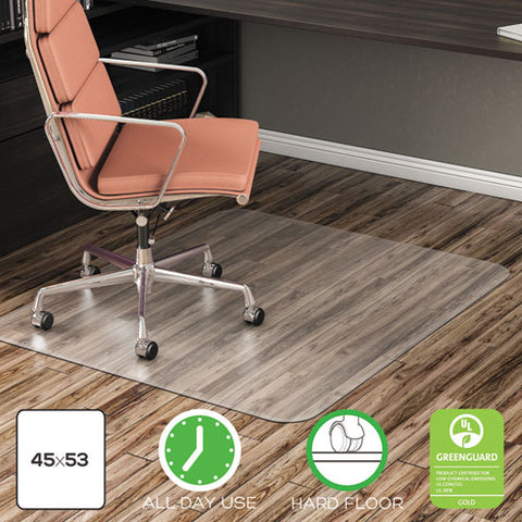 Image of Economat All Day Use Chair Mat For Hard Floors, 45 X 53, Clear