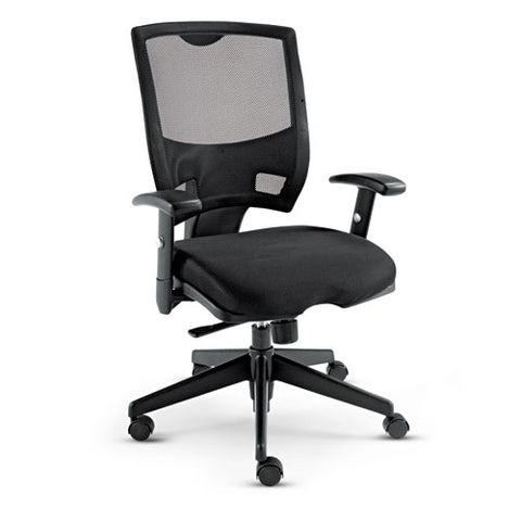 Image of Alera Epoch Series Fabric Mesh Multifunction Chair, Supports Up To 275 Lbs, Black Seat/black Back, Black Base