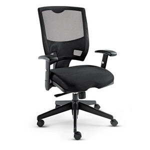 Alera Epoch Series Fabric Mesh Multifunction Chair, Supports Up To 275 Lbs, Black Seat/black Back, Black Base