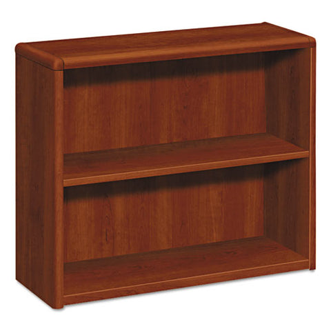 Image of 10700 Series Wood Bookcase, Two Shelf, 36w X 13 1/8d X 29 5/8h, Cognac