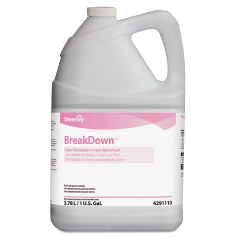 Image of Breakdown Odor Eliminator, Fresh Scent, Liquid, 1 Gal Bottle