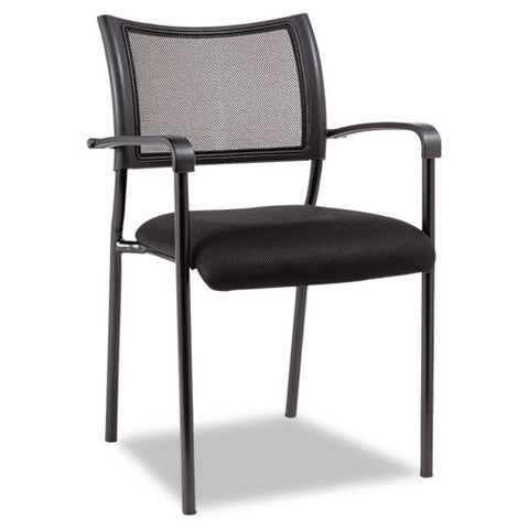 Image of Alera Eikon Series Stacking Mesh Guest Chair, Black Seat/black Back, Black Base, 2/carton