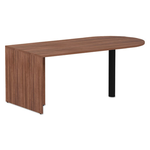 Image of Alera Valencia Series D-top Desk, 71w X 29.5d X 29.5h, Modern Walnut