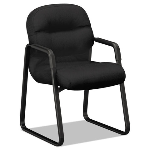 Image of Pillow-soft 2090 Series Guest Arm Chair, 23.25" X 28" X 36", Black Seat/black Back, Black Base