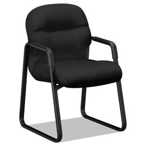 Pillow-soft 2090 Series Guest Arm Chair, 23.25" X 28" X 36", Black Seat/black Back, Black Base