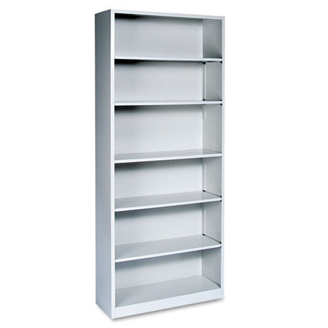 Image of Metal Bookcase, Six-shelf, 34-1/2w X 12-5/8d X 81-1/8h, Light Gray