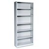 Metal Bookcase, Six-shelf, 34-1/2w X 12-5/8d X 81-1/8h, Light Gray