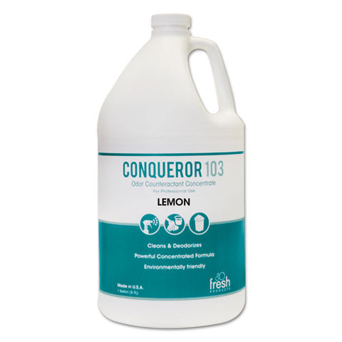 Image of Conqueror 103 Odor Counteractant Concentrate, Lemon, 1 Gal Bottle, 4/carton