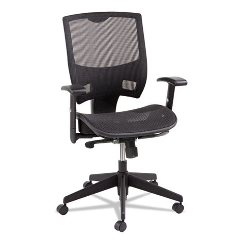 Image of Alera Epoch Series Suspension Mesh Multifunction Chair, Supports Up To 275 Lbs, Black Seat/black Back, Black Base