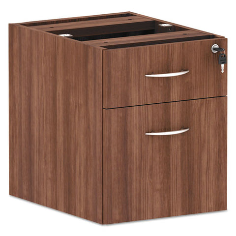 Image of Alera Valencia Series Hanging Box/file Pedestal, 15.63w X 20.5d X 19.25h, Modern Walnut