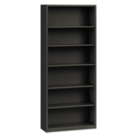 Image of Metal Bookcase, Six-shelf, 34-1/2w X 12-5/8d X 81-1/8h, Charcoal