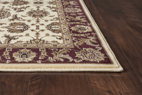 Image of 3 x 5 Polypropylene Ivory or Red Area Rug