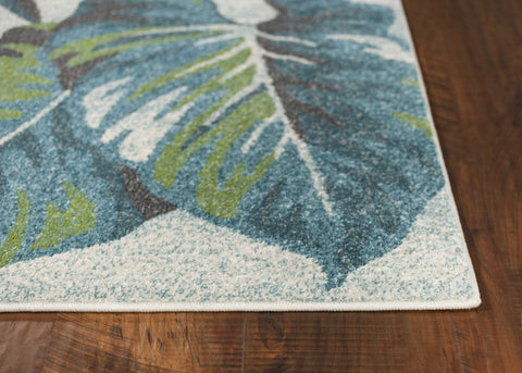 Image of 5 x 7 Polypropylene Teal or Green Area Rug