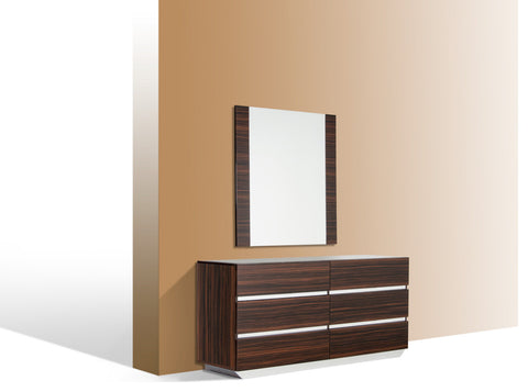 Image of 45" Ebony MDF Glass and Veneer Mirror