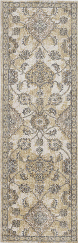 Image of 27" X 90" Ivory Sand Wool Rug