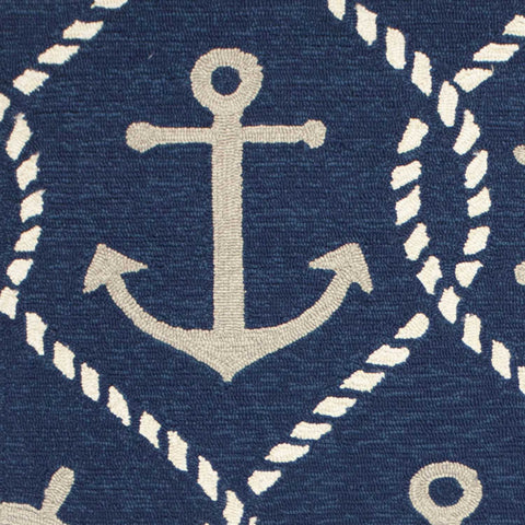 Image of 5 x 7 6" UV treated Polypropylene Navy Area Rug